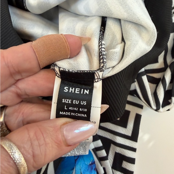 #461 Adorable Track/Warm Up Suit from SHEIN Black and White Geometric Top. - Picture 7 of 8